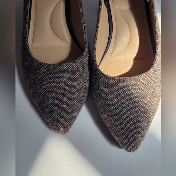 Women's Tweed Ankle Strap Block Heel Shoes - Picture 11 of 12